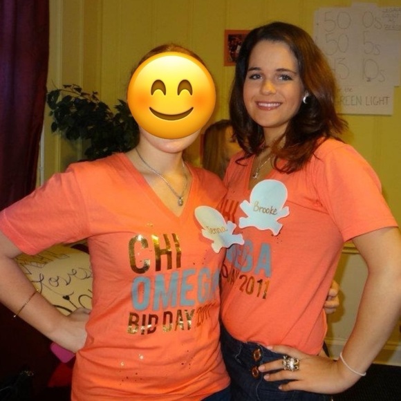 EUC Women’s Chi Omega XO Sorority Bid Day T-Shirt American Apparel Size Small - Picture 6 of 7